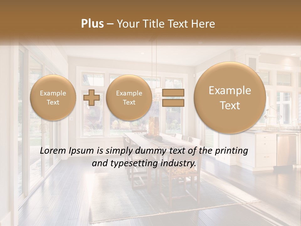 A Dining Room With A Table And Chairs PowerPoint Template