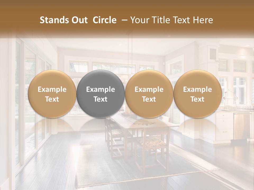 A Dining Room With A Table And Chairs PowerPoint Template