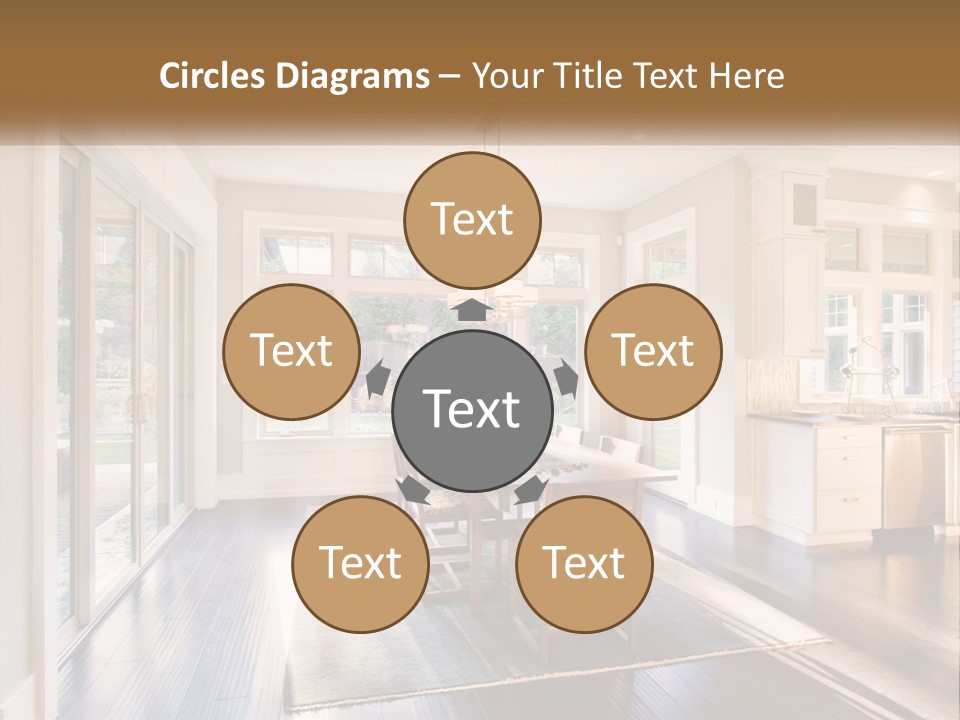 A Dining Room With A Table And Chairs PowerPoint Template