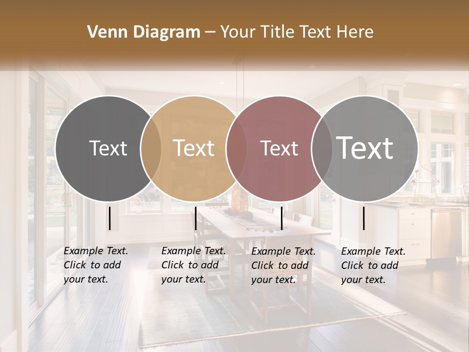 A Dining Room With A Table And Chairs PowerPoint Template