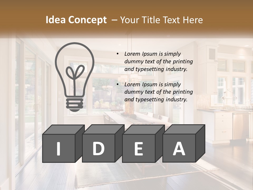 A Dining Room With A Table And Chairs PowerPoint Template