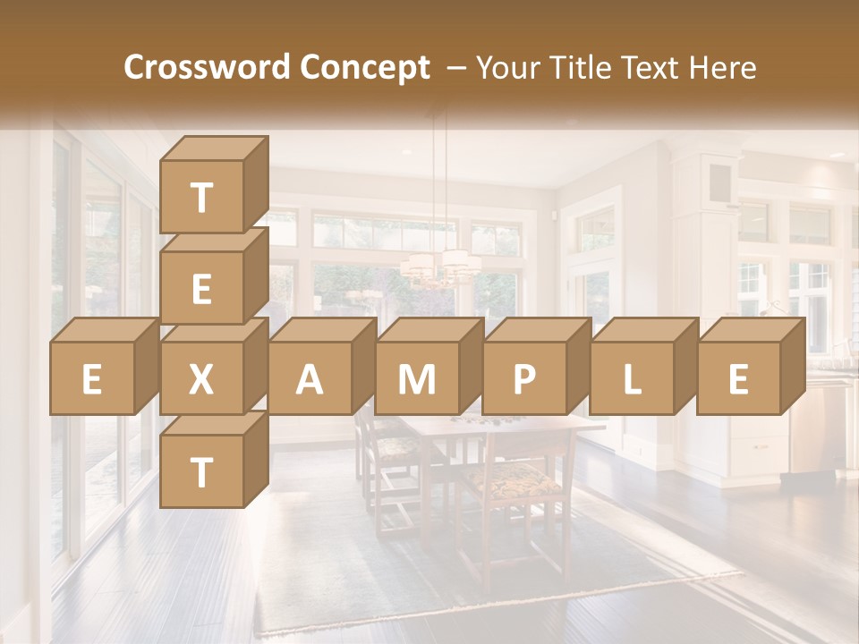 A Dining Room With A Table And Chairs PowerPoint Template