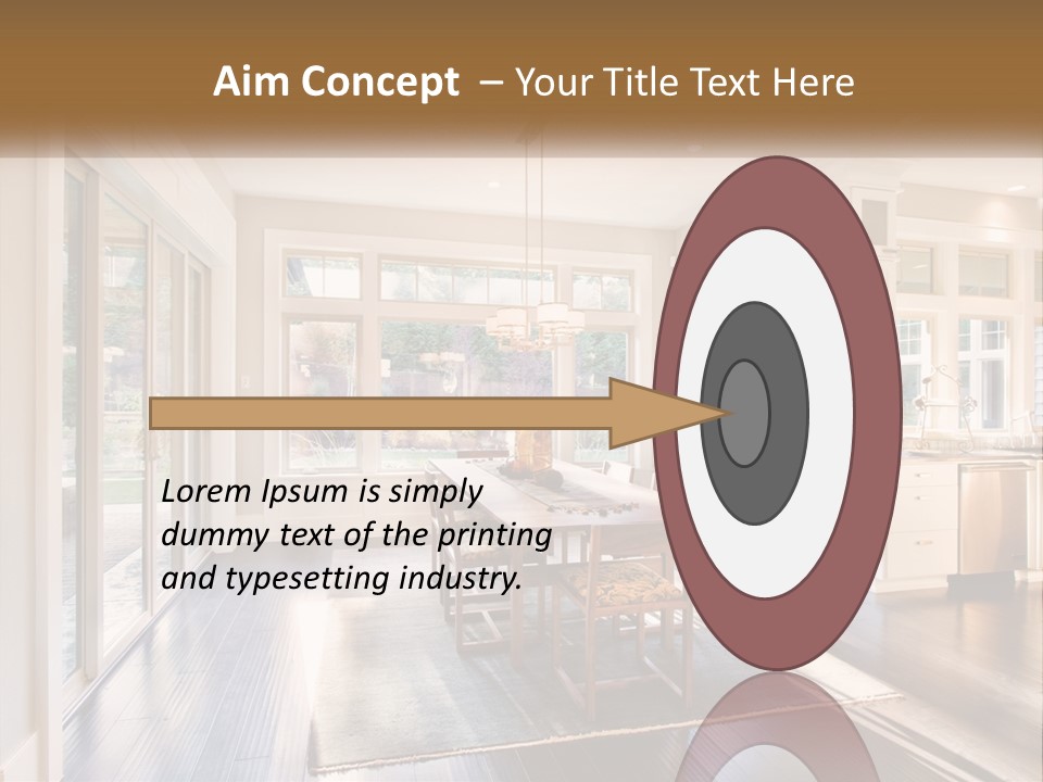 A Dining Room With A Table And Chairs PowerPoint Template