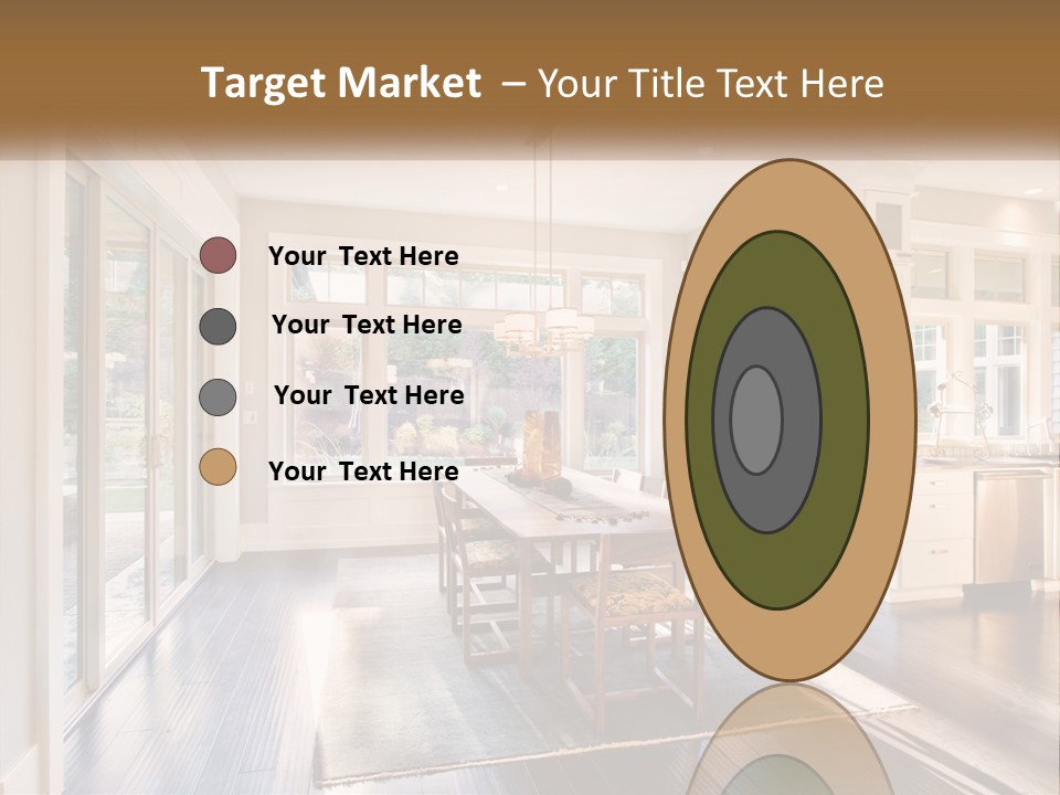 A Dining Room With A Table And Chairs PowerPoint Template