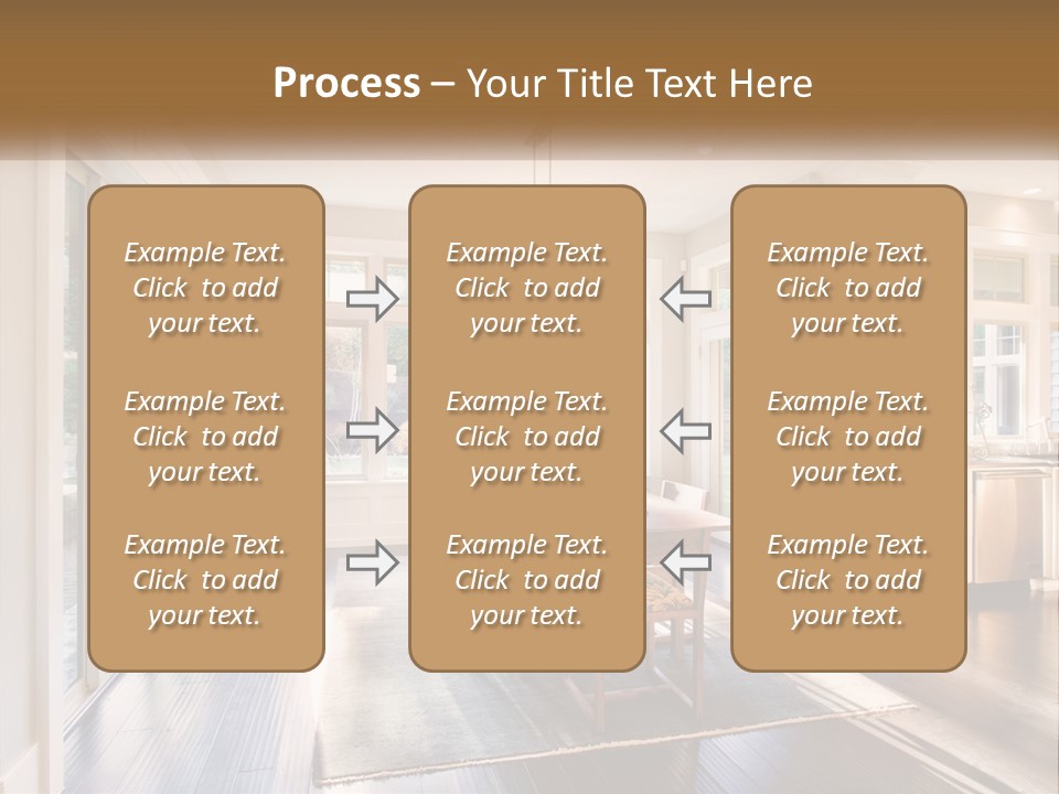 A Dining Room With A Table And Chairs PowerPoint Template