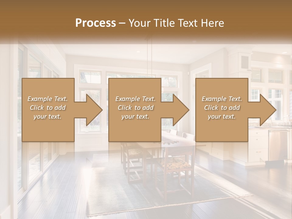 A Dining Room With A Table And Chairs PowerPoint Template