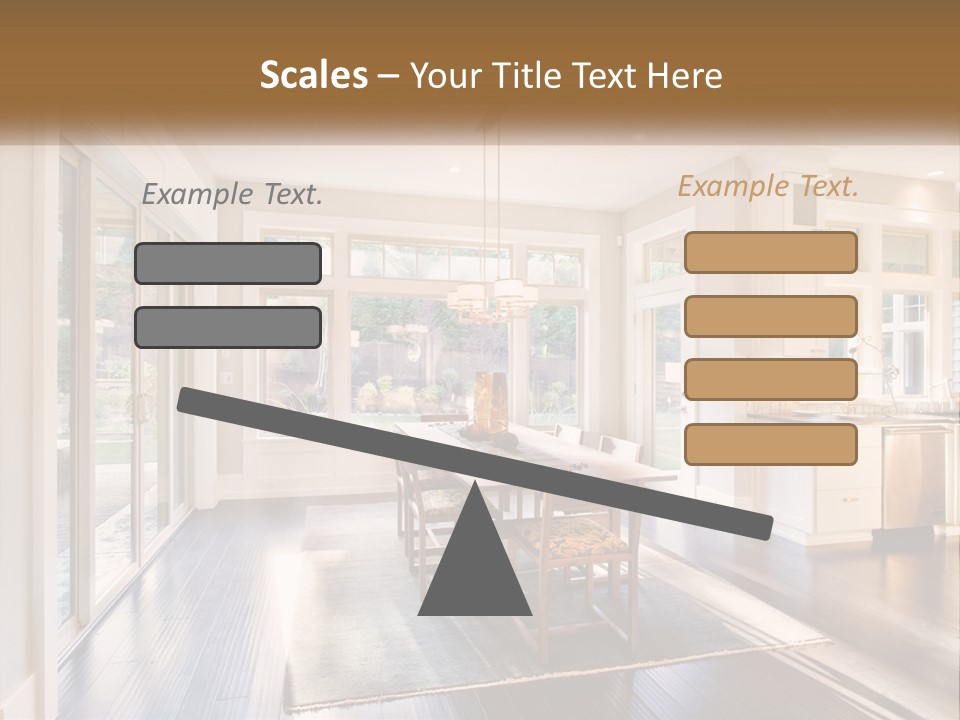 A Dining Room With A Table And Chairs PowerPoint Template
