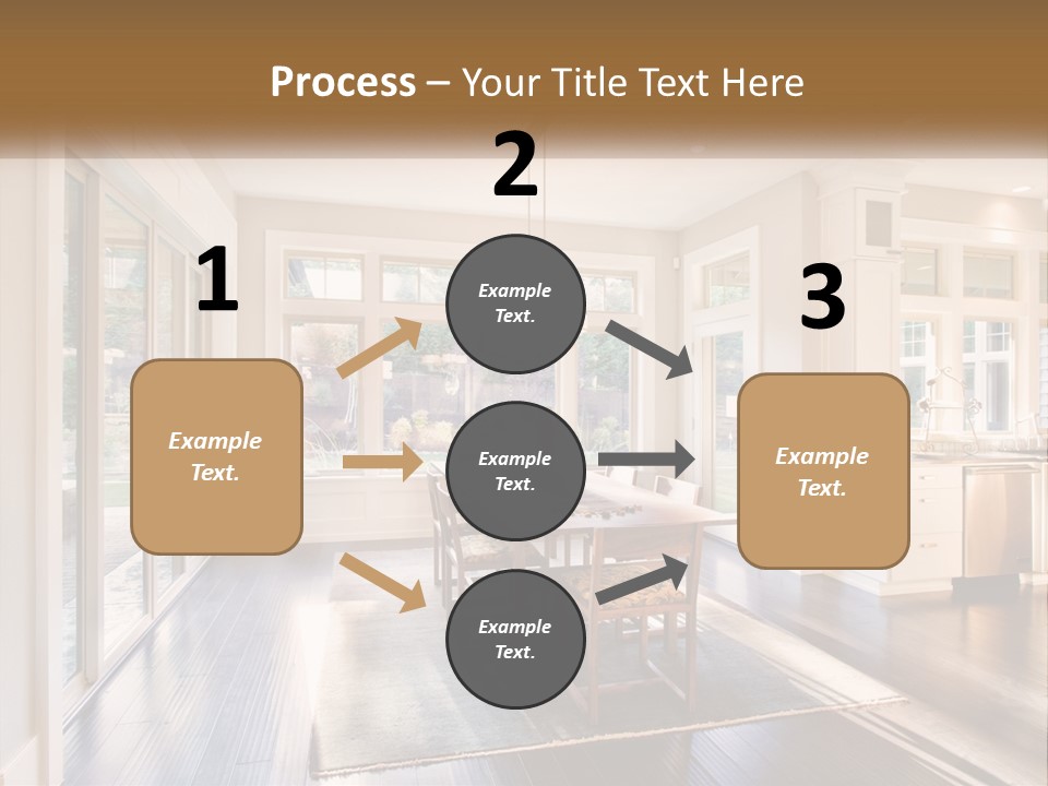 A Dining Room With A Table And Chairs PowerPoint Template