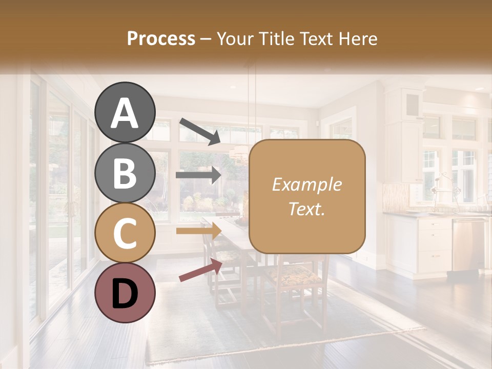 A Dining Room With A Table And Chairs PowerPoint Template