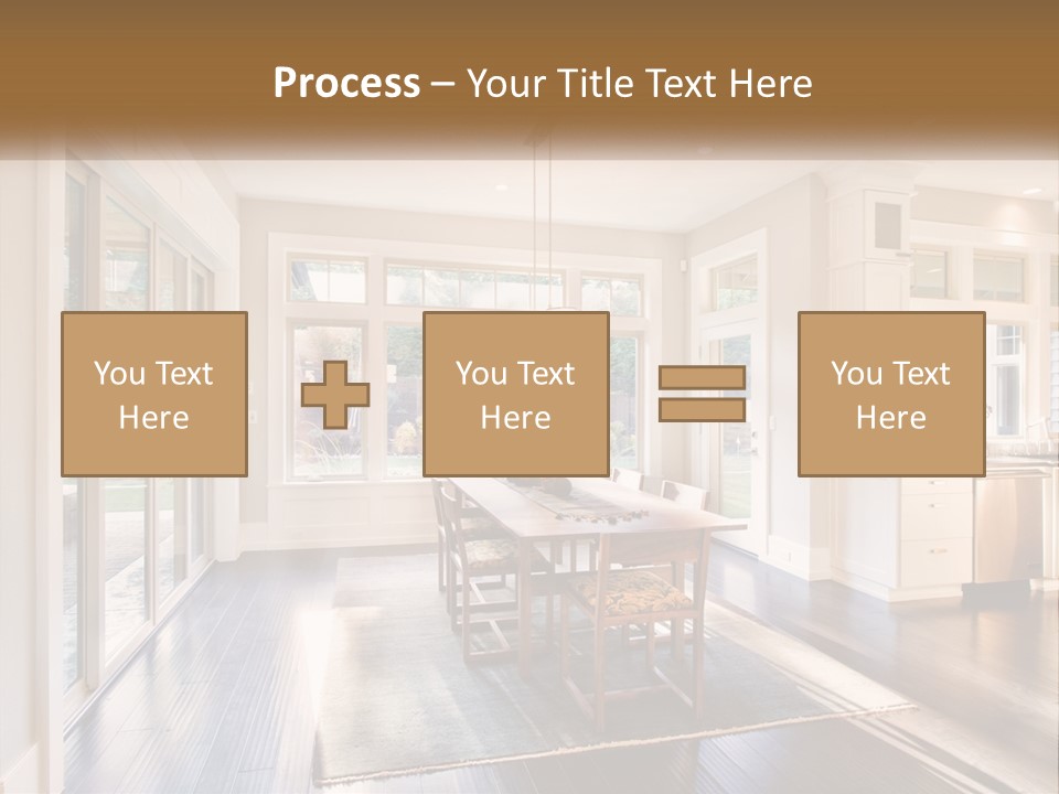 A Dining Room With A Table And Chairs PowerPoint Template