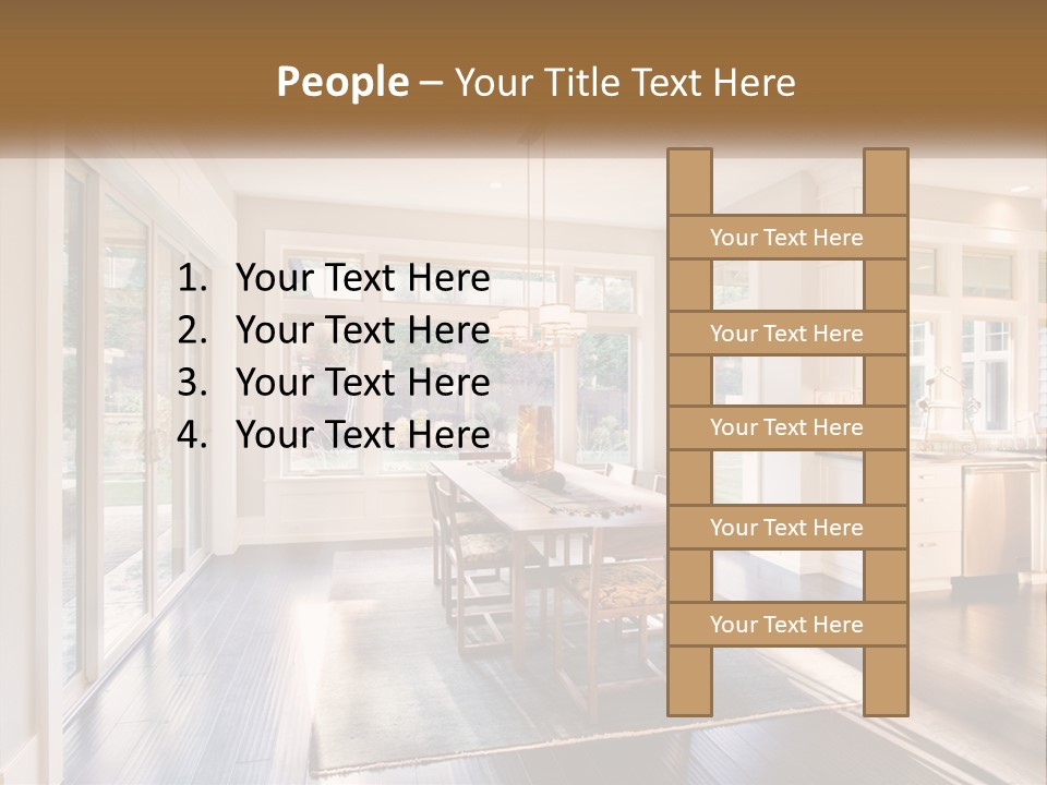 A Dining Room With A Table And Chairs PowerPoint Template