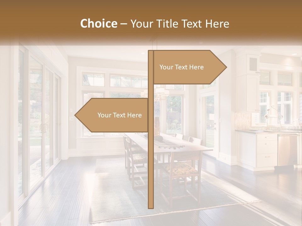 A Dining Room With A Table And Chairs PowerPoint Template