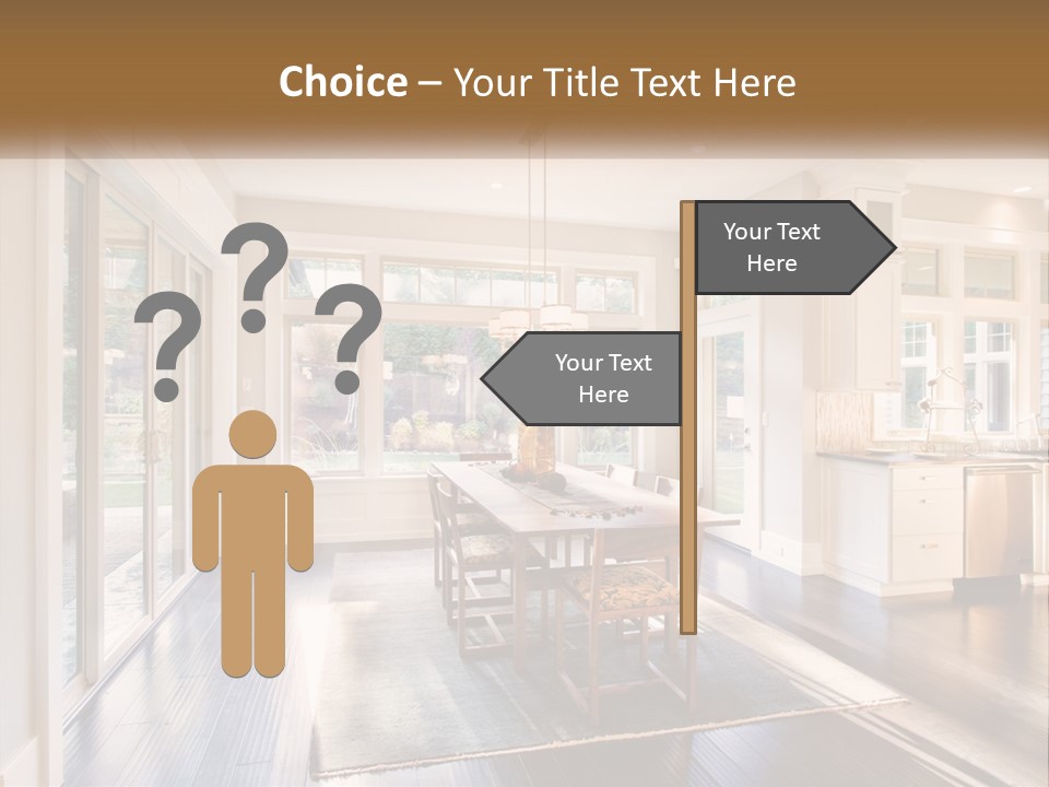 A Dining Room With A Table And Chairs PowerPoint Template