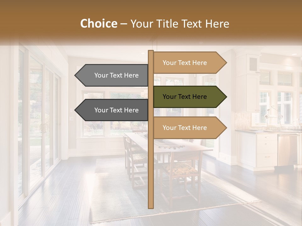 A Dining Room With A Table And Chairs PowerPoint Template