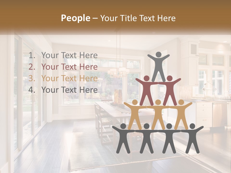 A Dining Room With A Table And Chairs PowerPoint Template