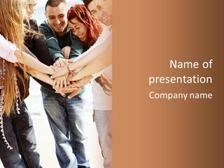 A Group Of People Holding Hands In A Circle PowerPoint Template