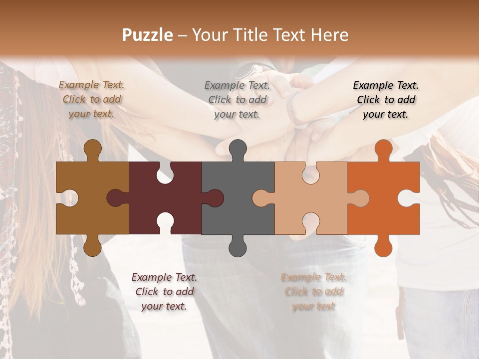 A Group Of People Holding Hands In A Circle PowerPoint Template