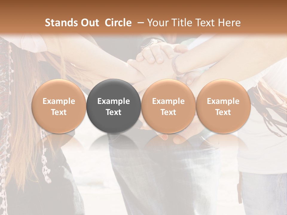 A Group Of People Holding Hands In A Circle PowerPoint Template