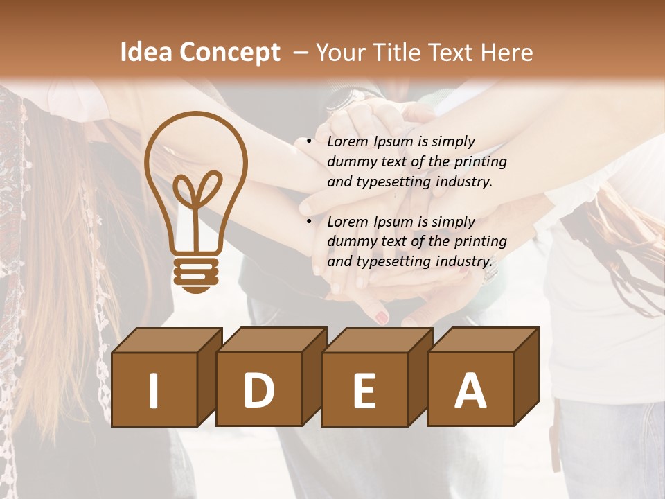 A Group Of People Holding Hands In A Circle PowerPoint Template