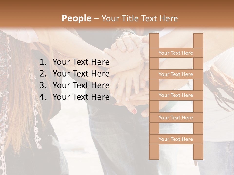 A Group Of People Holding Hands In A Circle PowerPoint Template