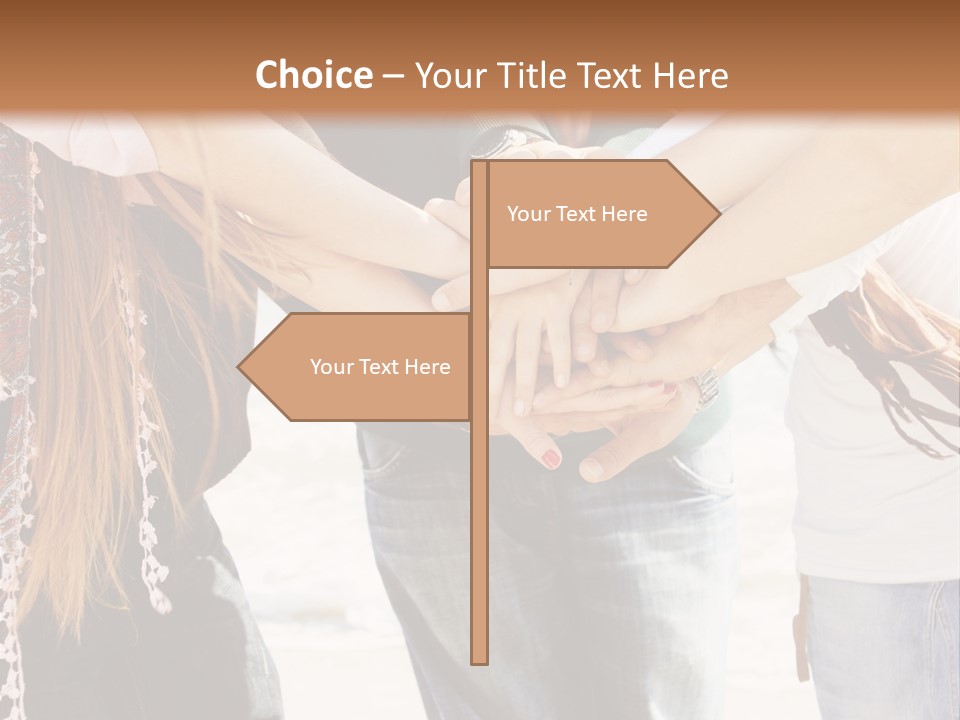 A Group Of People Holding Hands In A Circle PowerPoint Template