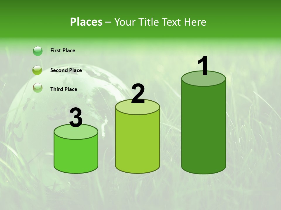 A Green Globe In The Grass Powerpoint Template PowerPoint Template