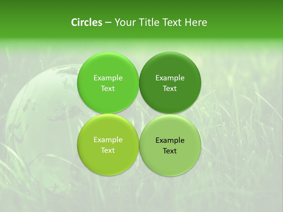 A Green Globe In The Grass Powerpoint Template PowerPoint Template