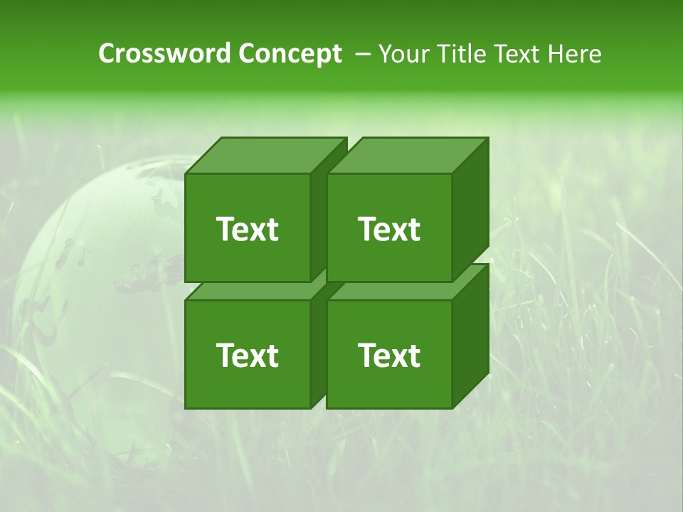 A Green Globe In The Grass Powerpoint Template PowerPoint Template