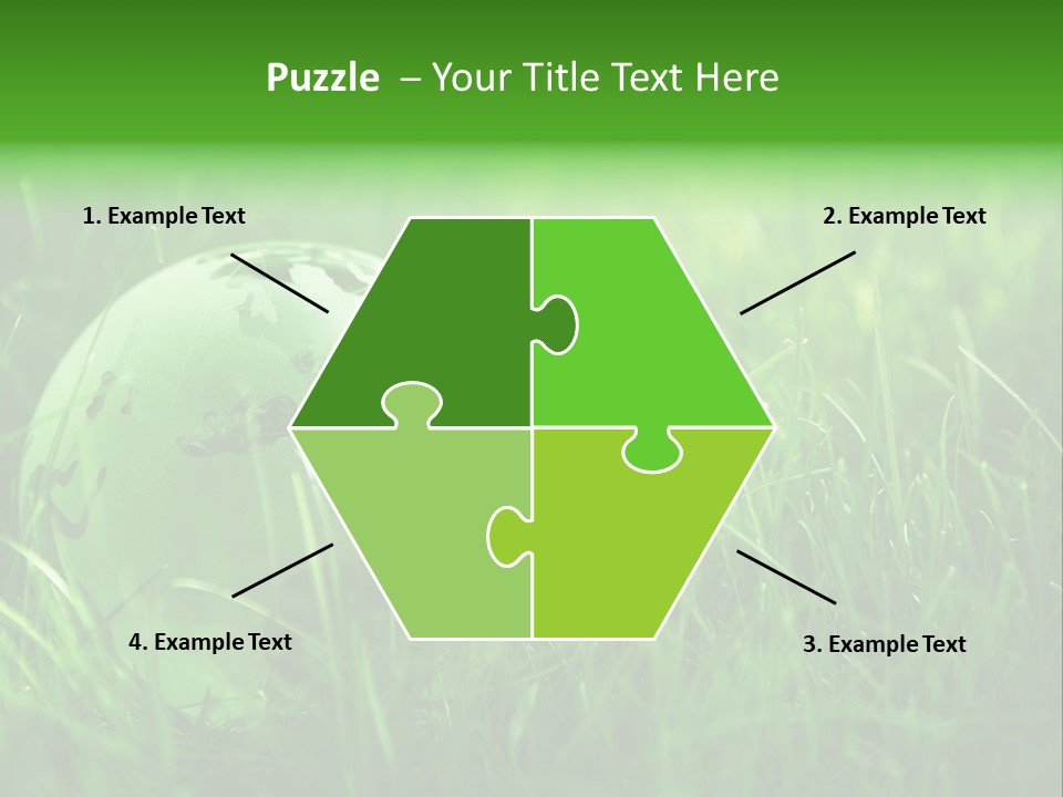 A Green Globe In The Grass Powerpoint Template PowerPoint Template