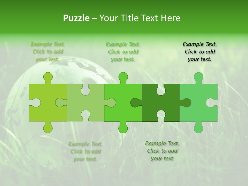 A Green Globe In The Grass Powerpoint Template PowerPoint Template