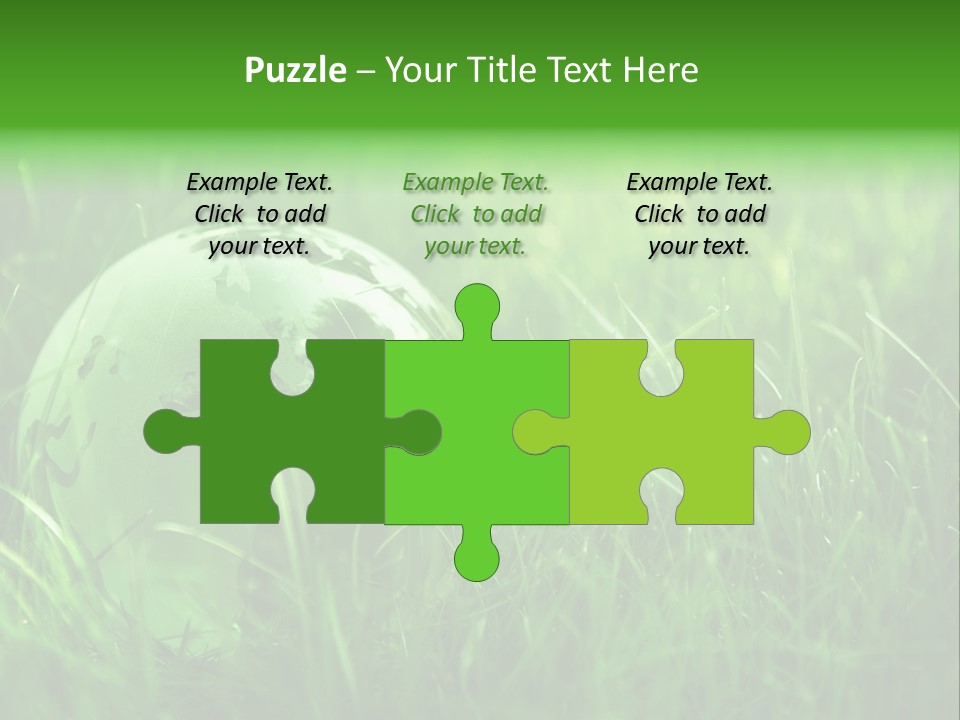 A Green Globe In The Grass Powerpoint Template PowerPoint Template