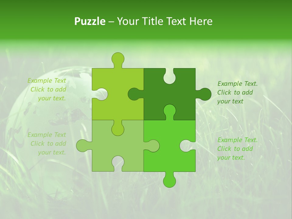 A Green Globe In The Grass Powerpoint Template PowerPoint Template