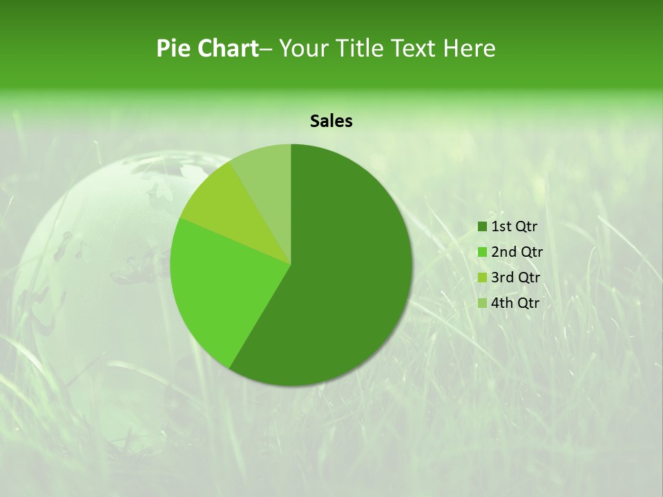 A Green Globe In The Grass Powerpoint Template PowerPoint Template