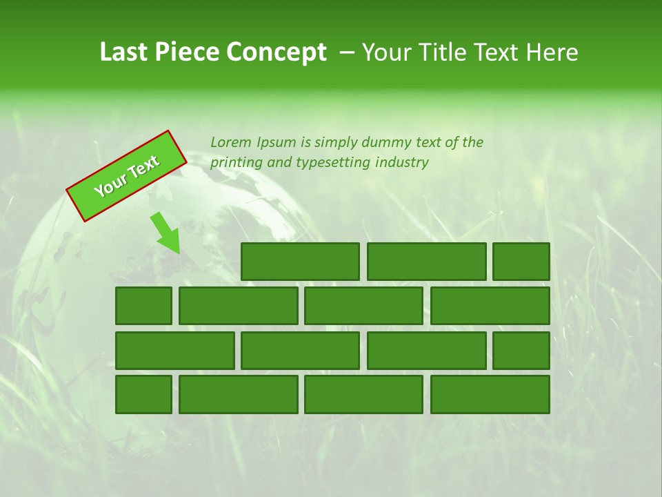 A Green Globe In The Grass Powerpoint Template PowerPoint Template