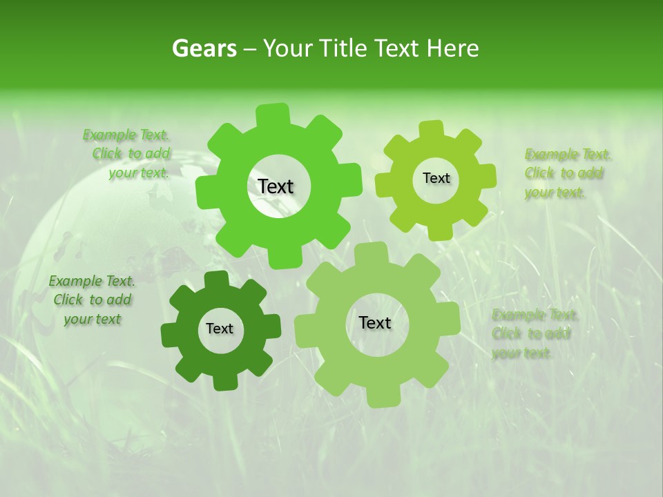 A Green Globe In The Grass Powerpoint Template PowerPoint Template