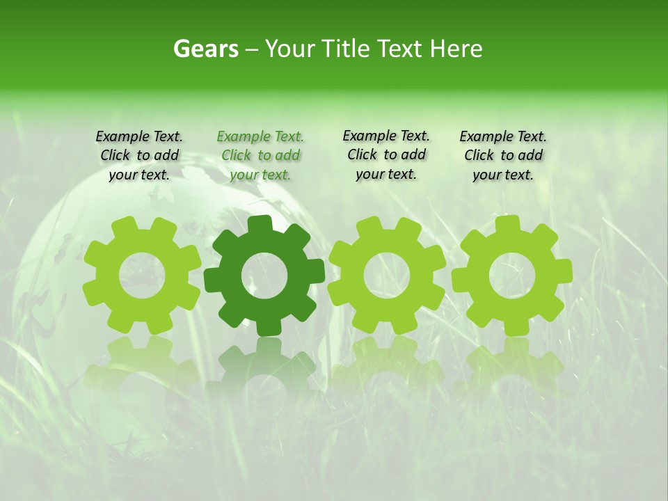 A Green Globe In The Grass Powerpoint Template PowerPoint Template