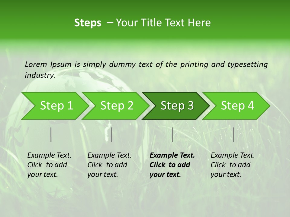 A Green Globe In The Grass Powerpoint Template PowerPoint Template