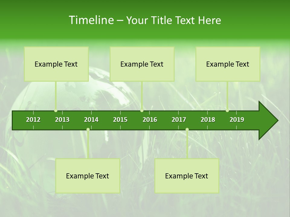 A Green Globe In The Grass Powerpoint Template PowerPoint Template