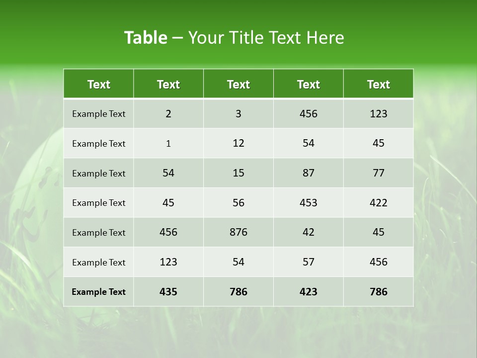 A Green Globe In The Grass Powerpoint Template PowerPoint Template
