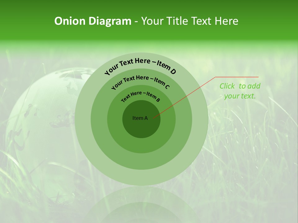 A Green Globe In The Grass Powerpoint Template PowerPoint Template