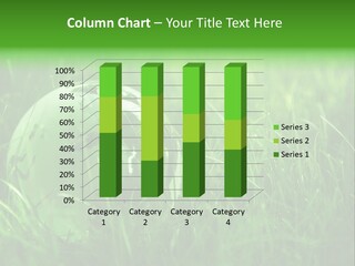 A Green Globe In The Grass Powerpoint Template PowerPoint Template