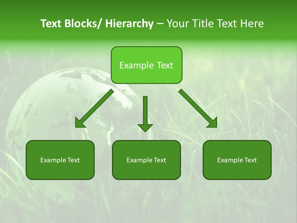 A Green Globe In The Grass Powerpoint Template PowerPoint Template