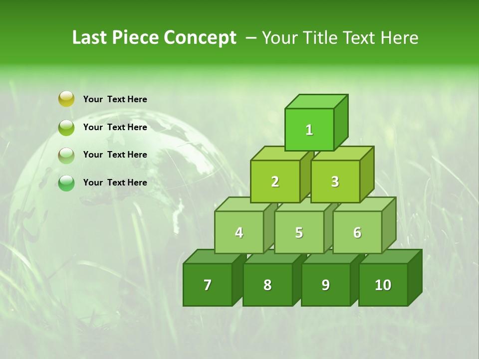 A Green Globe In The Grass Powerpoint Template PowerPoint Template