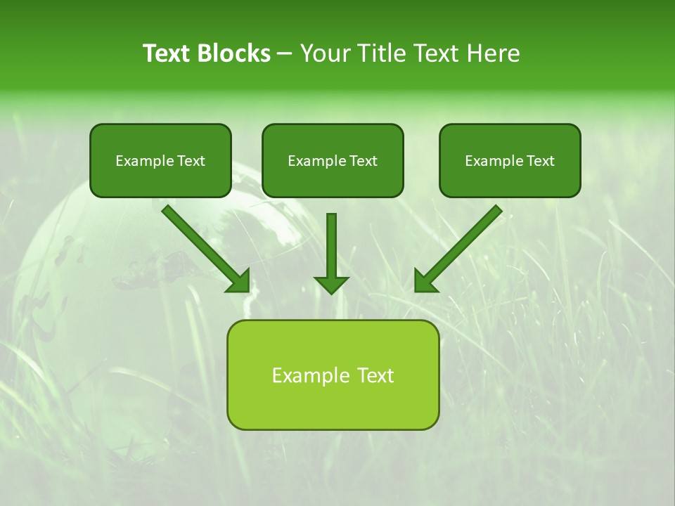 A Green Globe In The Grass Powerpoint Template PowerPoint Template