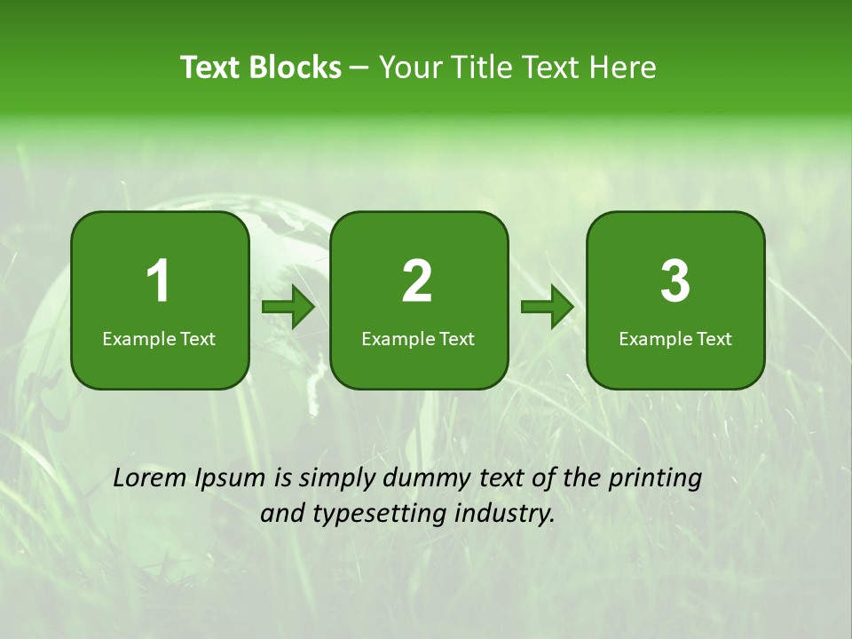 A Green Globe In The Grass Powerpoint Template PowerPoint Template