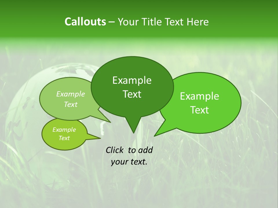 A Green Globe In The Grass Powerpoint Template PowerPoint Template