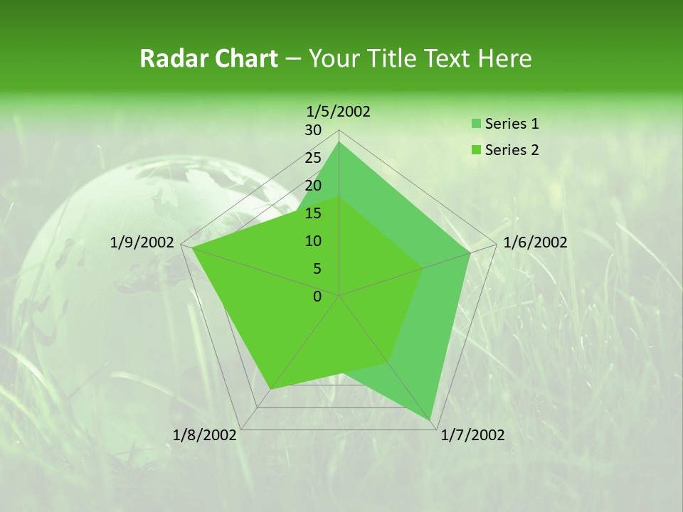 A Green Globe In The Grass Powerpoint Template PowerPoint Template