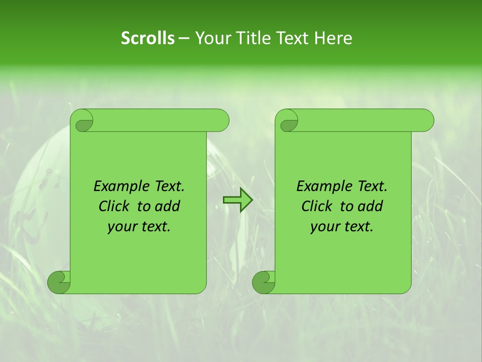 A Green Globe In The Grass Powerpoint Template PowerPoint Template