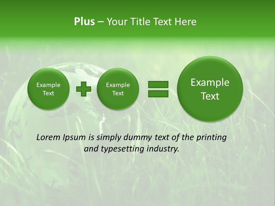 A Green Globe In The Grass Powerpoint Template PowerPoint Template