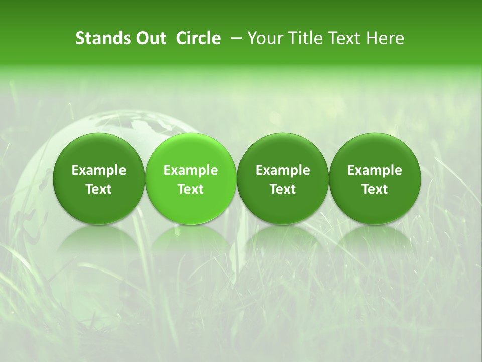 A Green Globe In The Grass Powerpoint Template PowerPoint Template